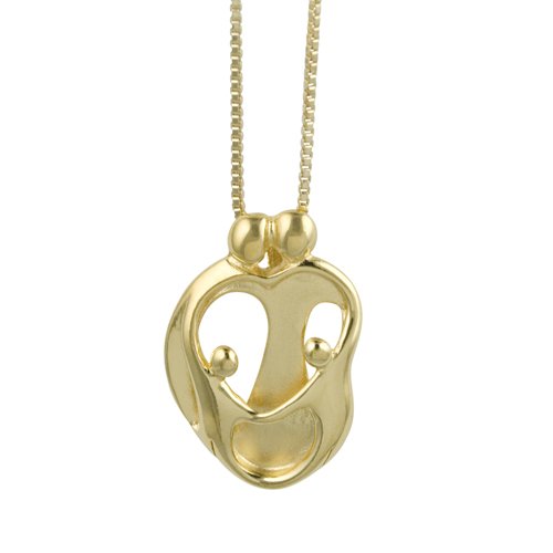 Loving Family® 18k Gold Clad Pendant - Parents and 2 Children
