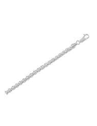 100 French Wheat Chain Necklace, Sterling Silver
