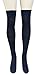 AM Landen Black Cotton Thigh High Socks Over Knee Socks Women's Long Socks(Small)