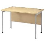 New. Sonix Traditional Desk Rectangular Silver Legs W1400xD800xH720mm Maple Ref 32