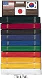 Gungfu Ten Level Wooden Belt Stand - Color: Black