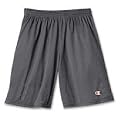 Champion  Men's Long Mesh Short With Pockets,Granite Heather,LARGE