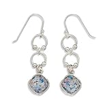 Ancient Roman Glass Drop Earrings on French Wire