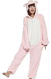 Angelina Unisex Plush Animal Onesies Pajamas #91158 Medium Pink Pig
