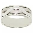 Braided Wide Diamond Ring Band in Sterling Silver Size 7