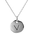 Sterling Silver Initial Pendant - V