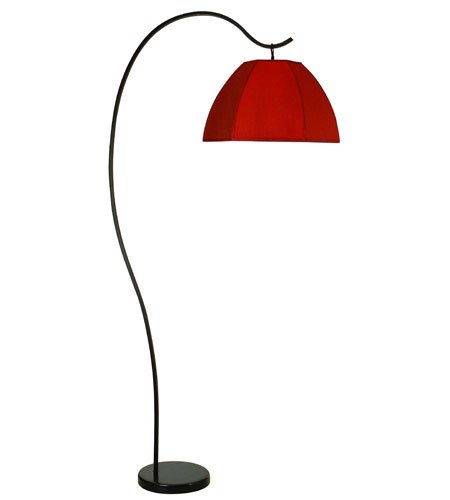 Trend Lighting TFA8965 Bordeaux 1 Light Arc Floor Lamp in Antique Bronze with Cranberry Shade