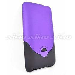 Apple iPod Touch 2nd & 3rd Generation Rubberized BACK-style Hard Case Two-Piece Slider Purple & Black (Packaging as pictured)