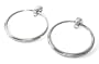 LARGE 3" Silver Tone Hoop Clip-On Earrings