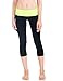 Juniors Cotton Spandex Fold Over Capri Leggings