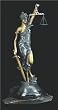 Executive Lawyer Gift Bronze 16 1/2" Legal Lady Justice On Marble Base Statue Sculpture