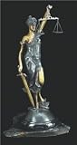 Executive Lawyer Gift Bronze 16 1/2" Legal Lady Justice On Marble Base Statue Sculpture