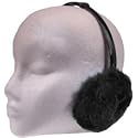 Ski Ear Muffs - Furry  - Adjustable Child to Adult Size BLACK