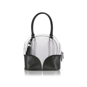 Pineider 1774 Limited Edition Mini Bowling Leather Bag black-white