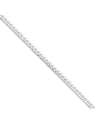 14k WG 3.9mm Flat Curb Chain, Best Quality Free Gift Box Satisfaction Guaranteed