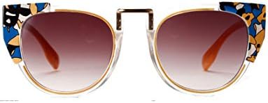 VOGLLY Women's Fashion Color Half Frame Semi-rimless Wayfarer Optical Sunglasses Orange