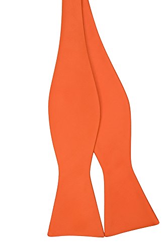 Jacob Alexander Solid Color Self Tie Bowtie - Bright Orange