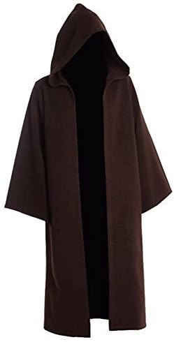 Star Wars Kenobi Jedi Cosplay Tunic Black Hooded Robe Cloak Costume size XL