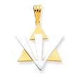 14k Two-tone Fancy Star of David Pendant