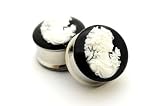 Embedded Cameo Resin Plugs - 3/4 Inch - 19mm - Sold As a Pair