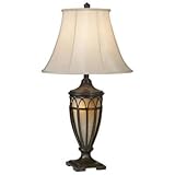 Pacific Coast Lighting 87-1255-20 Lexington 1-Light Table Lamp, Florida Bronze with Gold Finish with Beige Silk Fabric Shade