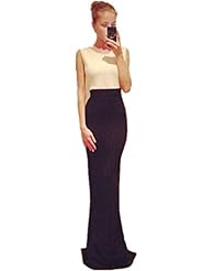 Sexy  Lace Slit Colorblocking Backless Polyester Round Neck Halter Sleeveless Cocktail Club Dress/Prom Dress/Wedding Dress/Maxi Dress  With a Bow(s)