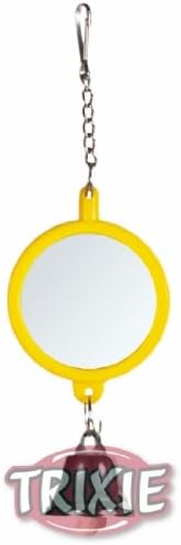 Large Double Sided Mirror And Bell On Chain Bird Toy