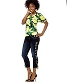 Baby Phat - Baby Phat Plus Size Ruched Floral-Print Top and & Lace-Up Denim Capri