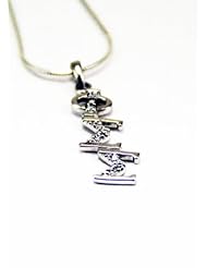 Phi Sigma Sigma Sterling Silver Diagonal Lavaliere set with Lab-Created Diamonds
