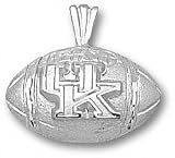 Kentucky Wildcats Solid Sterling Silver ''UK'' Football Pendant