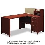 Image of Best Price US New-Bush 2999CSA203 - Enterprise Corner Desk, 60w x 47d x 41-3/4h, Harvest Cherry, Carton 2 - BSH2999CSA203 on Sale US, Bush Industries