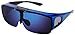 TINHAO Mens Polarized Flip Up Fitover Sunglasses with Mirrored Lenses (Blue, Blue)