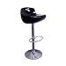 Baxton Studio Adjustable Plastic Barstool, Set of 2, Black and Chrome