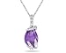 Pear Shaped Amethyst and Diamond Pendant in White Gold