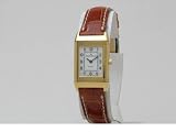 JAEGER LECOULTRE Reverso Manual Ladies Watch in 18K Yellow Gold, Brown Alligator Strap, With BOX & PAPERS Q2601410