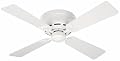 Hunter 23866 Low Profile lll 42-Inch Four-Blade Ceiling Fan, White