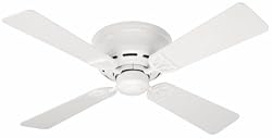 Hunter23866LowprofileIII42-Inch4WhitePlasticBladesCeilingFan,White