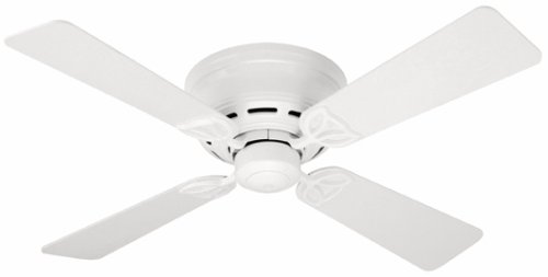 Hunter 23866 Low Profile lll 42-Inch Four-Blade Ceiling Fan, White