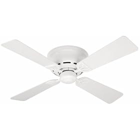Hunter 23866 Low Profile lll 42-Inch Four-Blade Ceiling Fan, White