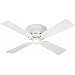 Hunter 23866 Lowprofile III 42-Inch White Ceiling Fan with 4 White Plastic Blades