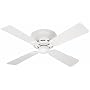 Hunter 23866 Lowprofile III 42-Inch White Ceiling Fan with 4 White Plastic Blades