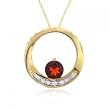 Garnet & Diamond Circle of Life Pendant Necklace in Yellow Gold