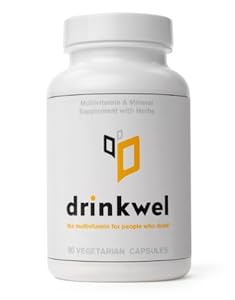 Drinkwel for Hangovers, Nutrient Replenishment & Liver Support (90 Vegetarian Capsules with Milk Thistle, Kudzu Flower, N-acetyl Cysteine)
