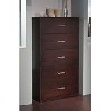 Modus Furniture 3C2284 Modera Five Drawer Chest, Chocolate Brown