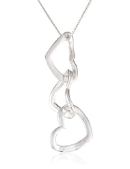 Sterling Silver Triple Open Heart Pendant Necklace , 18"