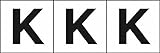 TRUSCO アルファベットステッカー 30×30 「K」 白 3枚入 TSN30K