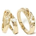 .30CT Diamond 14k Yellow Gold Matching Engagement Wedding Ring Bridal Band His & Hers Trio Set color (H/I) clarity (I1/I2)