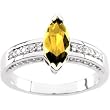 14K White Gold Citrine and Diamond Ring