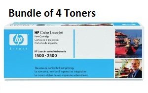 HP C9700A C9701A C9702A C9703A Bundle of 4 Genuine Toners For the HP Color LaserJet 1500 and 2500 printers