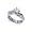 Nickel Free Sterling Silver Round Cut 8mm Clear Cubic Zirconia Polished Finished Rhodium Plated 5mm Band Ring Size 5